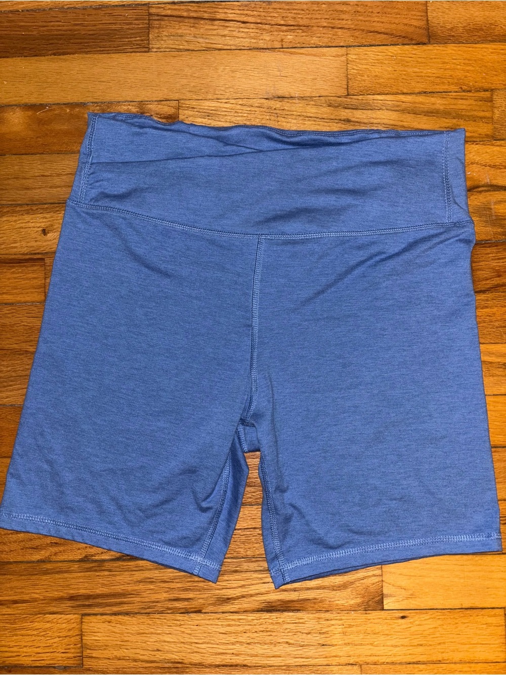 Outdoor Voices Slate Blue High-Rise Bike Shorts